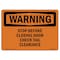 Signmission OSHA Warning Sign, 7" H, Rigid Plastic, Stop Before Closing Door Check Tail Clearance, Landscape OS-WS-P-710-L-12415 - alternate 1
